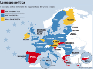 mappa governi di destra europa