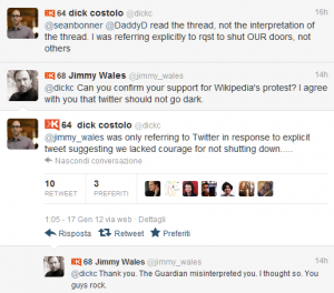 dick costolo - jimmy wales su Twitter dick costolo - jimmy wales su Twitter