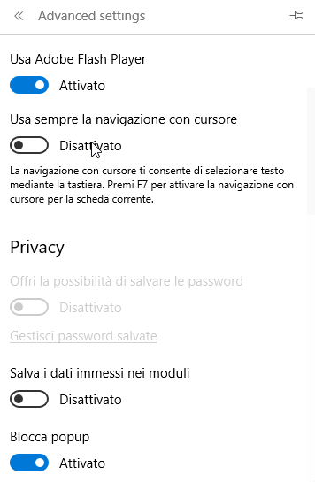 advanced settings