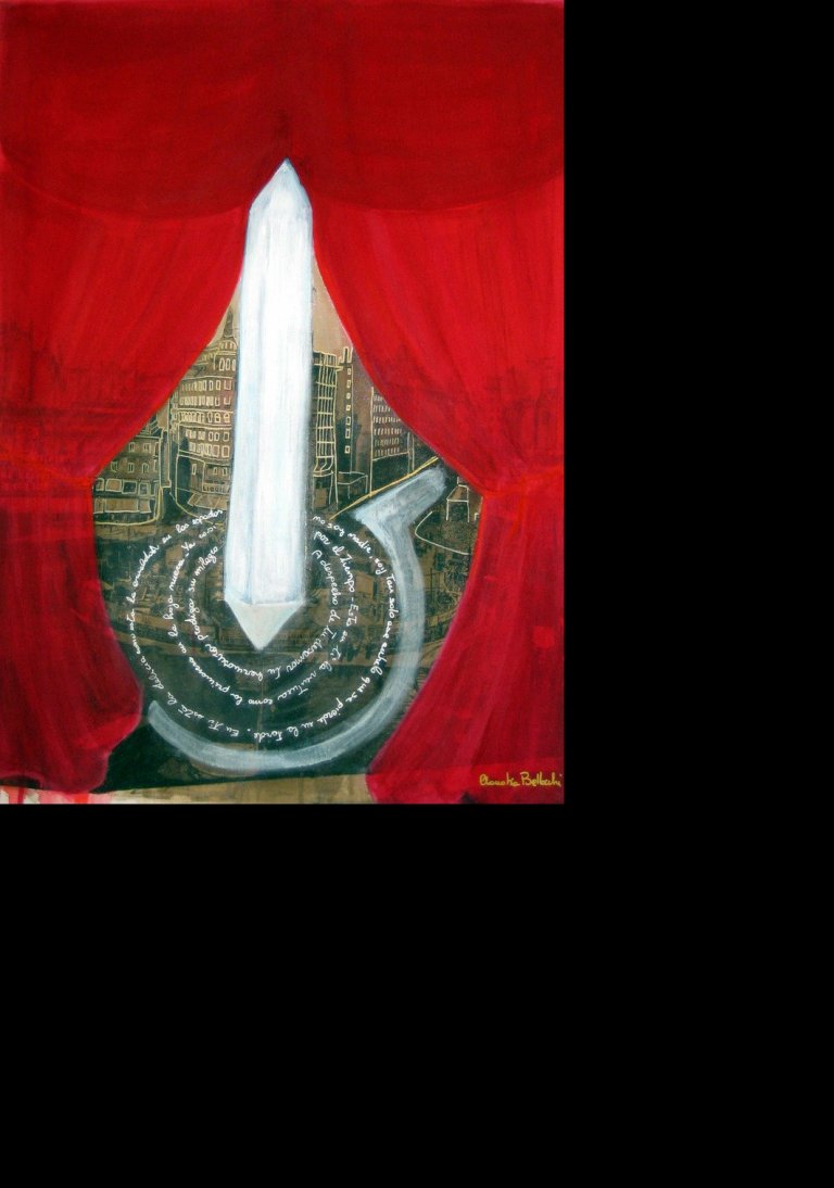 Opera di Claudia Bellocchi ispirata all'Obelisco della nueve de Julio